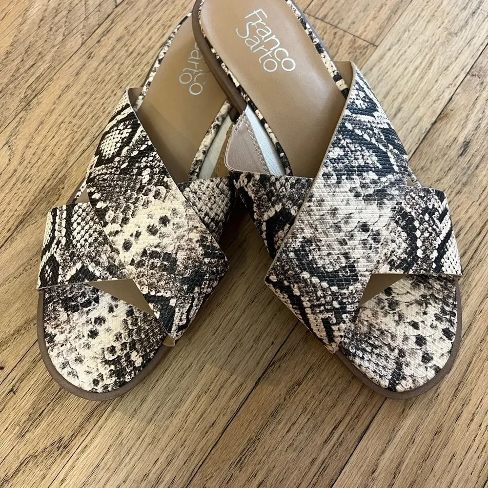 Franco Sarto animal print cris cross slides - Picture 4 of 6